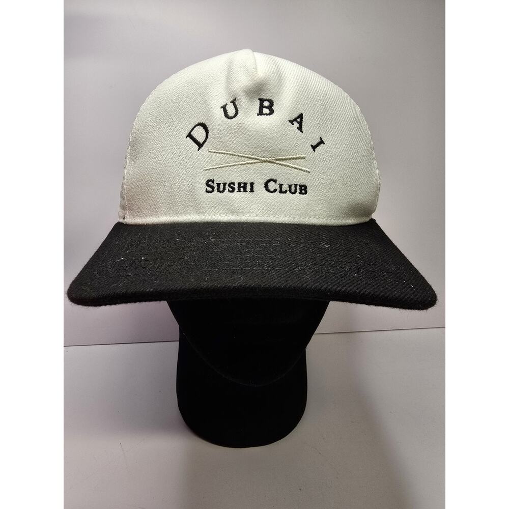 Dubai Sushi Club Strap Back Trucker Hat Black/White Made In USA Rare